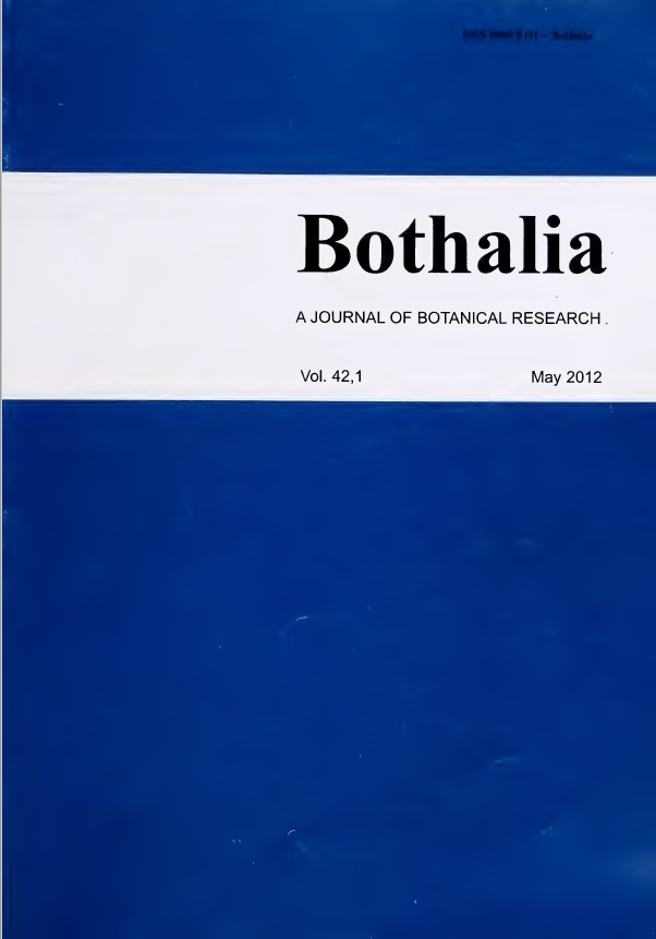 					View Vol. 42 No. 1 (2012): Bothalia, African Biodiversity & Conservation
				