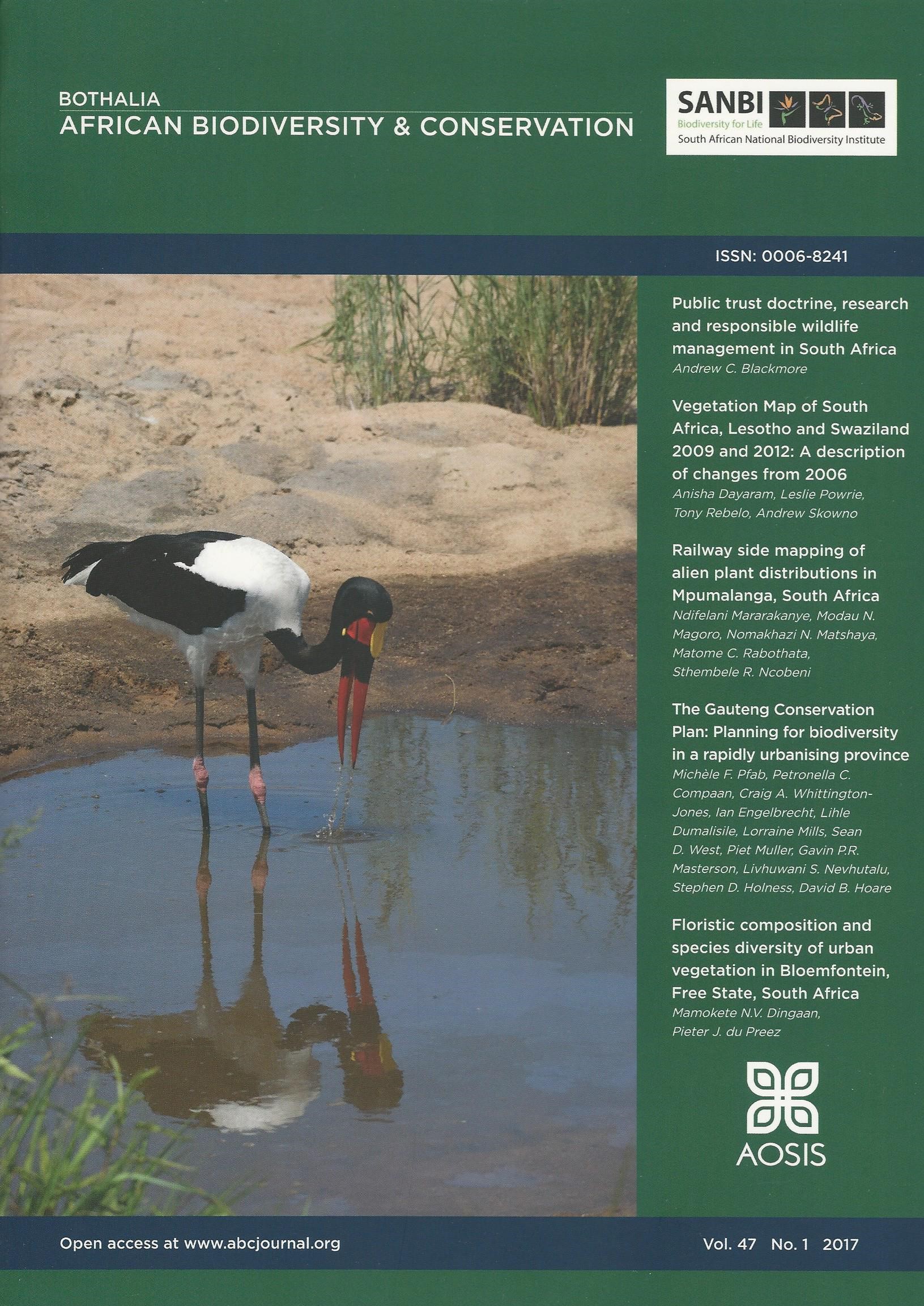 					View Vol. 47 No. 1 (2017): Bothalia, African Biodiversity & Conservation
				
